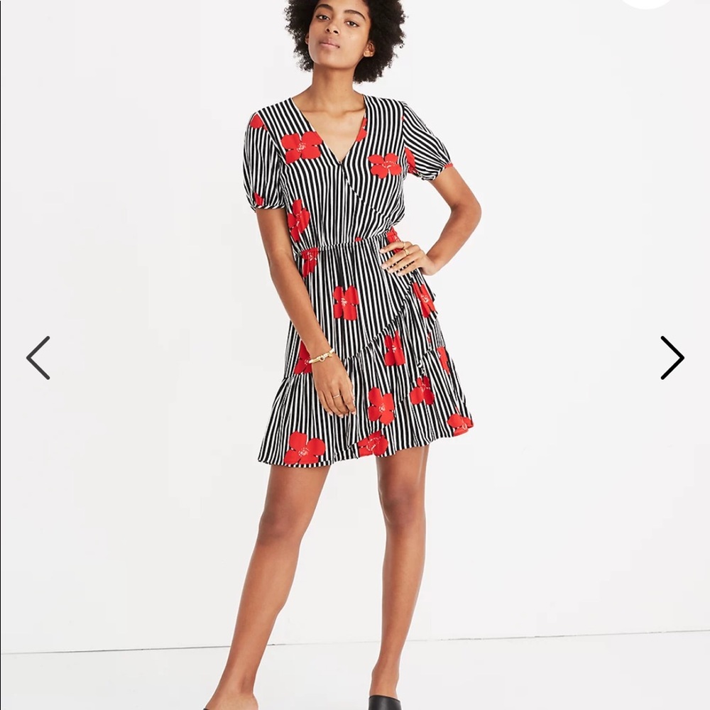Madewell Ruffle Wrap Dress in Candied Orchids